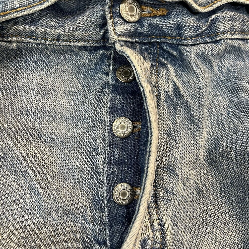 Old Navy Extra High Rise Buttonfly Distressed Ripped Cropped Jeans Size 22 Plus - Picture 10 of 10